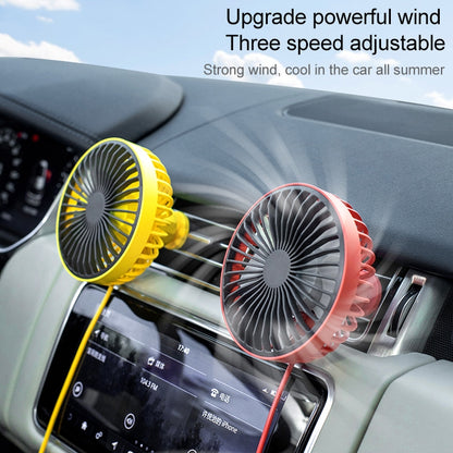 F829 Portable Car Air Outlet Electric Cooling Fan with LED Light(White) - Heating & Fans by buy2fix | Online Shopping UK | buy2fix