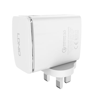 LDNIO A1301Q 2 in 1 18W QC3.0 USB Interface Travel Charger Mobile Phone Charger with Type-C / USB-C Data Cable, UK Plug - USB Charger by LDNIO | Online Shopping UK | buy2fix