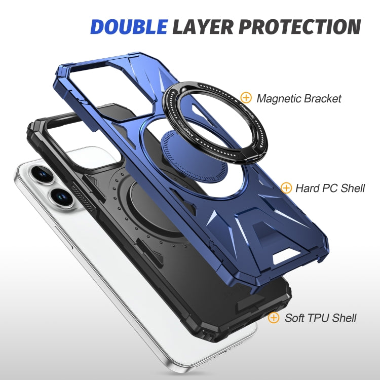 For iPhone 15 Pro Max MagSafe Magnetic Shockproof Phone Case with Ring Holder(Navy Blue) - iPhone 15 Pro Max Cases by buy2fix | Online Shopping UK | buy2fix