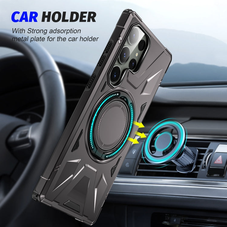 For Samsung Galaxy S24 Ultra 5G MagSafe Magnetic Shockproof Phone Case with Ring Holder(Dark Grey) - Galaxy S24 Ultra 5G Cases by buy2fix | Online Shopping UK | buy2fix