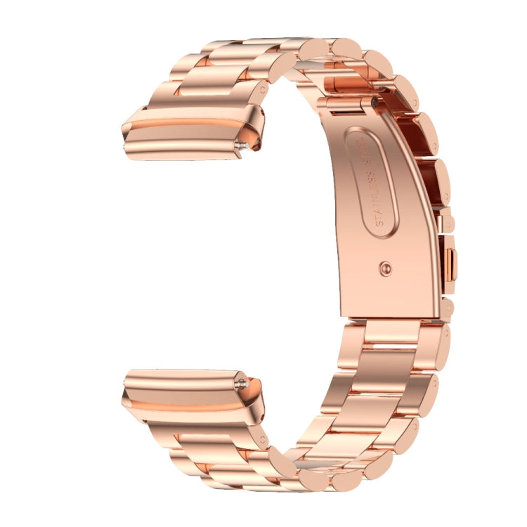 For Redmi Watch 3 Lite / Watch 3 Active Mijobs Three-Bead Metal Stainless Steel Watch Band(Rose Gold) - Watch Bands by MIJOBS | Online Shopping UK | buy2fix