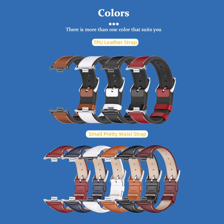 For Xiaomi Smart Band 9 Pro / 8 Pro Mijobs TPU Leather Watch Band(Red Silver) - Watch Bands by MIJOBS | Online Shopping UK | buy2fix