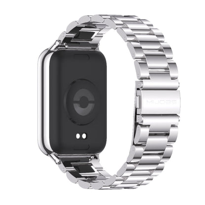 For Xiaomi Smart Band 9 Pro / 8 Pro Mijobs Three Beads Stainless Steel Watch Band(Silver) - Watch Bands by MIJOBS | Online Shopping UK | buy2fix