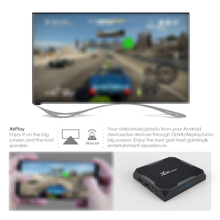 X96 max+ 4K Smart TV Box with Remote Control, Android 9.0, Amlogic S905X3 Quad-Core Cortex-A55,2GB+16GB, Support LAN, AV, 2.4G/5G WiFi, USBx2,TF Card, EU Plug - Consumer Electronics by Beelink | Online Shopping UK | buy2fix