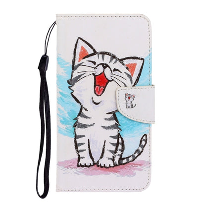 For Xiaomi Redmi 9A 3D Colored Drawing Horizontal Flip PU Leather Case with Holder & Card Slots & Wallet(Red Mouth Cat) - Xiaomi Cases by buy2fix | Online Shopping UK | buy2fix