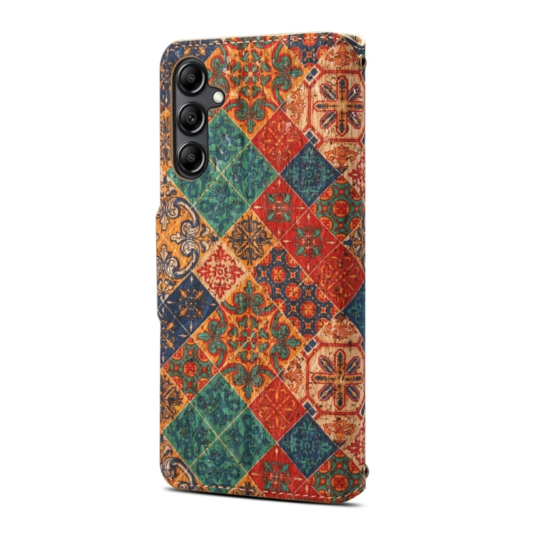 For Samsung Galaxy A05s Denior Flower Language Series Cork Fabric Oil Edge Leather Phone Case(Winter) - Galaxy Phone Cases by Denior | Online Shopping UK | buy2fix