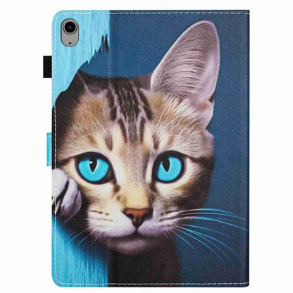 For iPad 2025 / 2022 Painted Pattern Stitching Smart Leather Tablet Case(Blue Cat) - iPad 2025 / 2022 Cases by buy2fix | Online Shopping UK | buy2fix