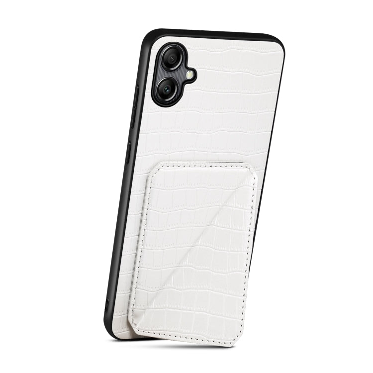 For Samsung Galaxy A32 5G Denior Imitation Crocodile Leather Back Phone Case with Holder(White) - Galaxy Phone Cases by Denior | Online Shopping UK | buy2fix