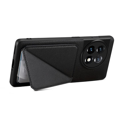 For OnePlus Nord CE 3 5G / OPPO K11 Denior Imitation Calf Leather Back Phone Case with Holder(Black) - OnePlus Cases by Denior | Online Shopping UK | buy2fix