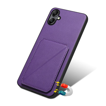 For Samsung Galaxy S24 Ultra 5G Denior Imitation Calf Leather Back Phone Case with Holder(Purple) - Galaxy S24 Ultra 5G Cases by Denior | Online Shopping UK | buy2fix