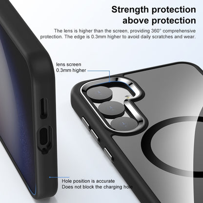 For Samsung Galaxy S24+ 5G MagSafe Anti-fingerprint Highly Transparent PC Phone Case(Black) - Galaxy S24+ 5G Cases by buy2fix | Online Shopping UK | buy2fix