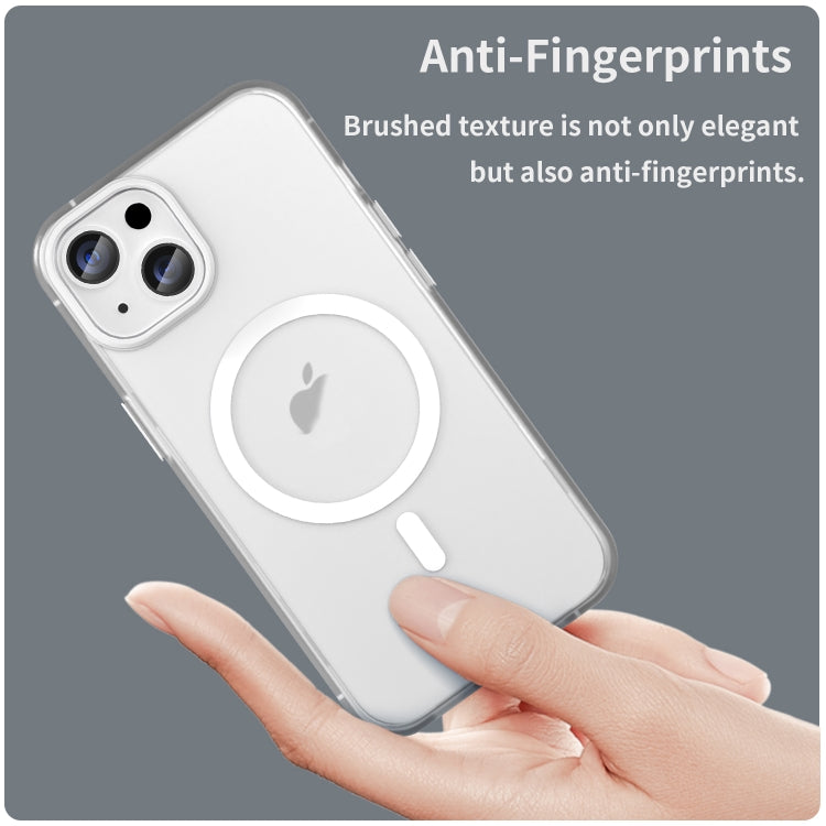 For iPhone 14 MagSafe Frosted Translucent TPU + PC Full Coverage Phone Case(White) - iPhone 14 Cases by buy2fix | Online Shopping UK | buy2fix