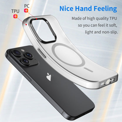 For iPhone 15 Pro MagSafe Frosted Translucent TPU + PC Full Coverage Phone Case(Black) - iPhone 15 Pro Cases by buy2fix | Online Shopping UK | buy2fix