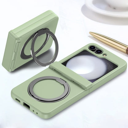 For Samsung Galaxy Z Flip5 5G 360 Degree Stand MagSafe Magnetic All-inclusive Phone Case(Light Green) - Galaxy Z Flip5 Cases by buy2fix | Online Shopping UK | buy2fix