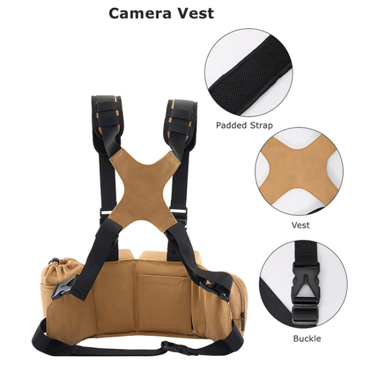 Cwatcun D104 Camera Waist Pack Vest Bag, Size:75 x 10.5 x 27.5cm(Earth) - Strap Satchel by Cwatcun | Online Shopping UK | buy2fix