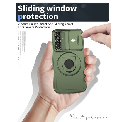 For Samsung Galaxy S23 FE 5G Camshield MagSafe Ring Holder Armor Phone Case(Olive Green) - Galaxy S23 FE 5G Cases by buy2fix | Online Shopping UK | buy2fix