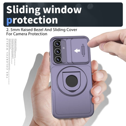 For Samsung Galaxy S23 5G Camshield MagSafe Ring Holder Armor Phone Case(Puple) - Galaxy S23 5G Cases by buy2fix | Online Shopping UK | buy2fix