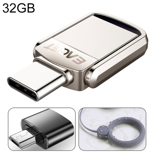 EAGET 32G USB 3.1 + USB-C Interface Metal Twister Flash U Disk, with Micro USB Adapter & Lanyard - Computer & Networking by EAGET | Online Shopping UK | buy2fix