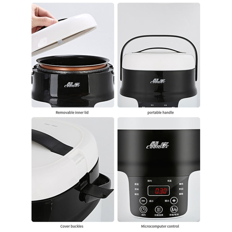 COOLBOX Vehicle Multi-function Mini Rice Cooker Capacity: 2.0L, Version:12-24V General Current-limiting - Rice Cookers by buy2fix | Online Shopping UK | buy2fix