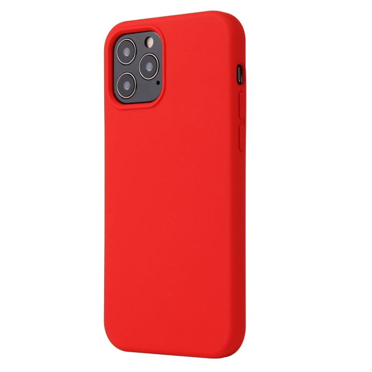 For iPhone 12 / 12 Pro Solid Color Liquid Silicone Shockproof Protective Case(Country Red) - iPhone 12 / 12 Pro Cases by buy2fix | Online Shopping UK | buy2fix