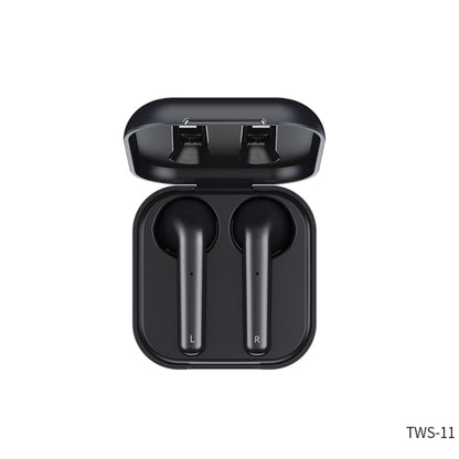 REMAX TWS-11 Bluetooth 5.0 True Wireless Bluetooth Stereo Music Earphone with Charging Box(Black) - TWS Earphone by REMAX | Online Shopping UK | buy2fix