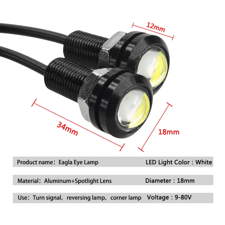 10 PCS 18mm 1.5W DC9-80V Motorcycle Eagle Eye Light Double Lens(Yellow Light) - Eagle Eye Lights by buy2fix | Online Shopping UK | buy2fix