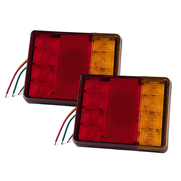 2 PCS Trailer / Truck A-type Square Shape 8LEDs Tail Light Set - License Plate Lights by buy2fix | Online Shopping UK | buy2fix