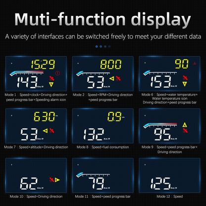 M17 Car HUD Head-up Display GPS Speed Meter Car OBD2 Diagnostic Tool - Head Up Display System by buy2fix | Online Shopping UK | buy2fix