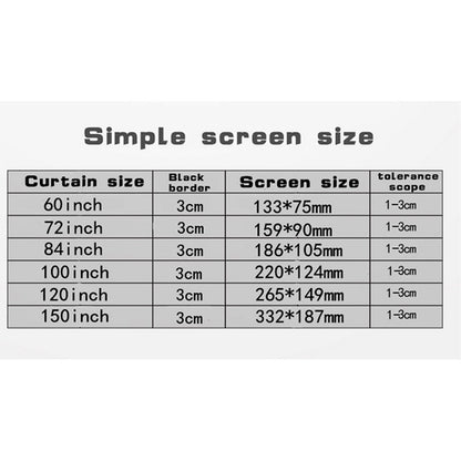 Simple Folding Thin Polyester Projector Film Curtain, Size:100 inch (4:3) Projection Area: 205x148cm - Consumer Electronics by buy2fix | Online Shopping UK | buy2fix