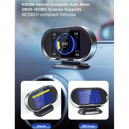 KONNWEI KW206 2 in 1 OBDII / EOBD12V Car Fault Scanner + 3.5 inch LCD Monitor - In Car by KONNWEI | Online Shopping UK | buy2fix