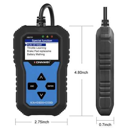 KONNWEI KW350 OBDII 12V Car Diagnostics Detector Scanner with 2 inch Black And White Display Screen V007 for Audi / Volkswagen - Code Readers & Scan Tools by KONNWEI | Online Shopping UK | buy2fix