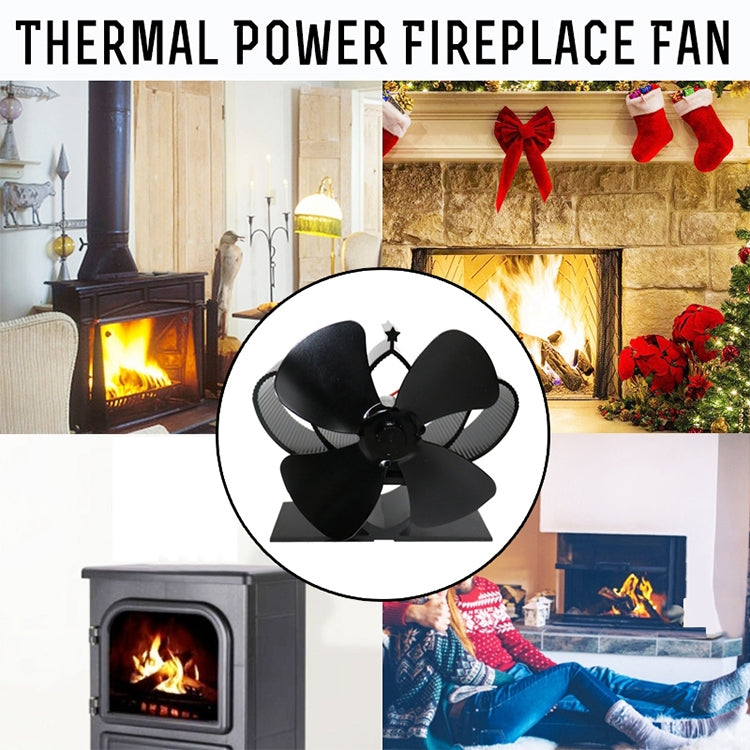 YL201 4-Blade High Temperature Metal Heat Powered Fireplace Stove Fan (Silver) - Consumer Electronics by buy2fix | Online Shopping UK | buy2fix