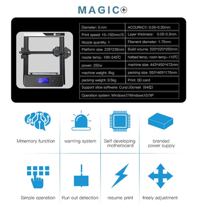 JGAURORA Magic 250W LCD Display Desktop 3D Printer with Knob Control - 3D Printer by JGAURORA | Online Shopping UK | buy2fix