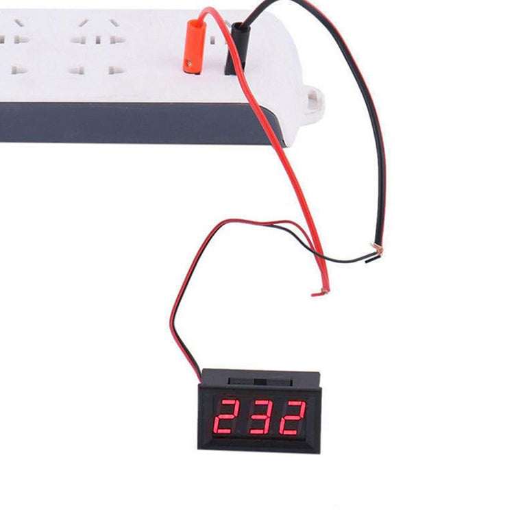 10 PCS 0.56 inch 3 Terminal Wires Digital Voltage Meter with Shell, Color Light Display, Measure Voltage: DC 0-100V (Red) - Consumer Electronics by buy2fix | Online Shopping UK | buy2fix