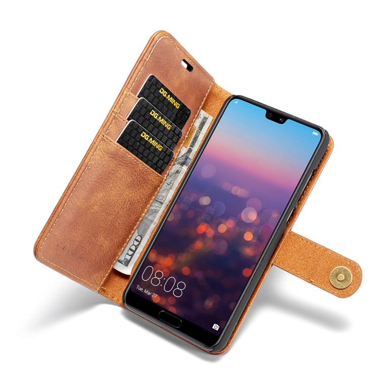 Crazy Horse Texture Flip Detachable Magnetic Leather Case for Huawei P20 Pro, with Holder & Card Slots & Wallet(Brown) - Huawei Cases by DG.MING | Online Shopping UK | buy2fix