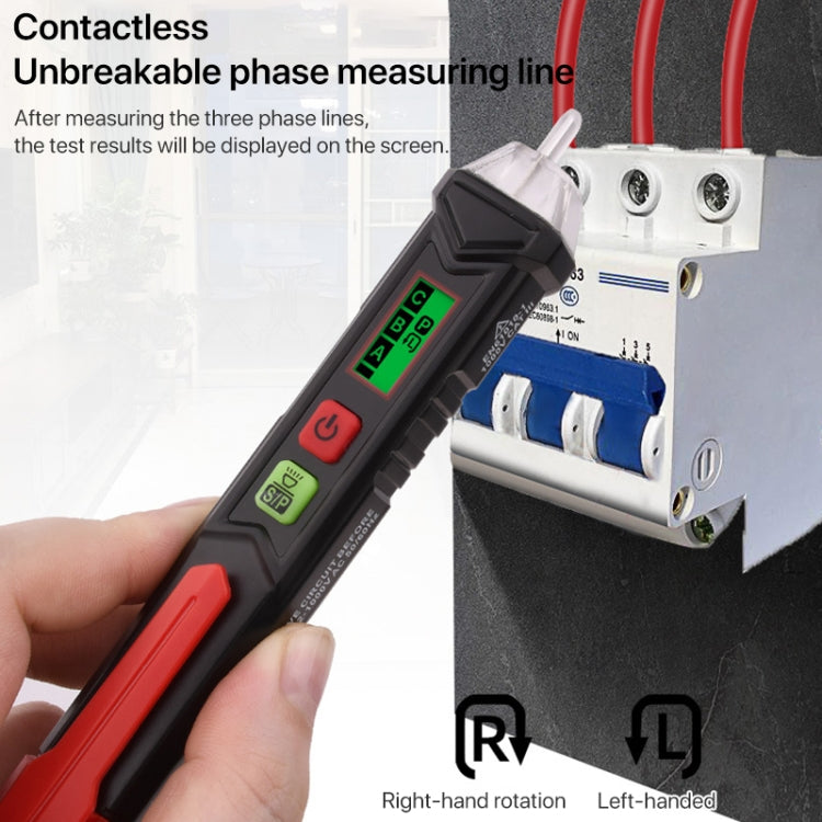 HABOTEST HT100P Non Contact 3 Phase Rotation Indicator AC LCD Display Detector Pen Tester - Digital Multimeter by HABOTEST | Online Shopping UK | buy2fix