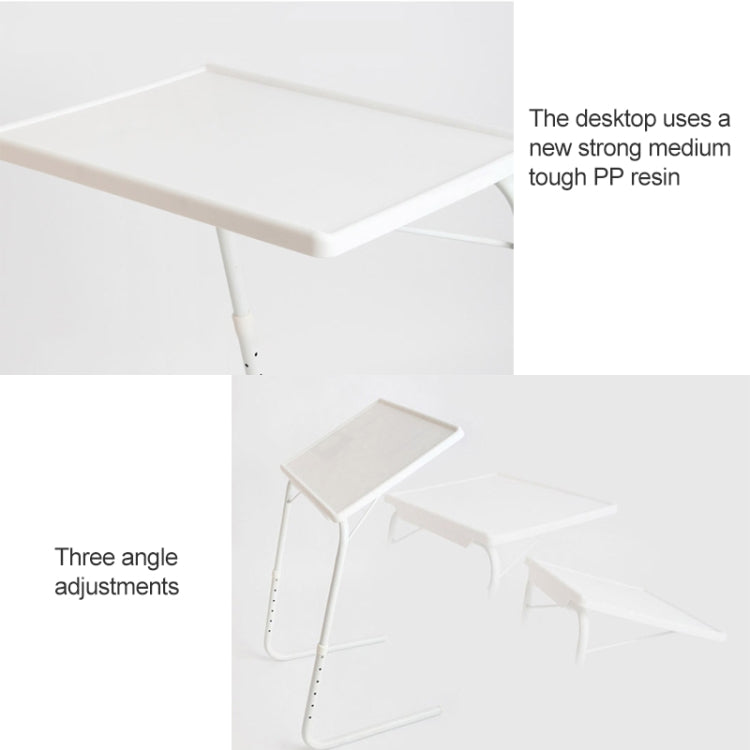 Plastic Pad Steel Tube Bracket Liftable Foldable Portable Multi-purpose Laptop Table, Adjustable Height: 52-72cm, Adjustable Angle: 30 Degrees / 60 Degrees / 90 Degrees(White) - Laptop Stand by buy2fix | Online Shopping UK | buy2fix