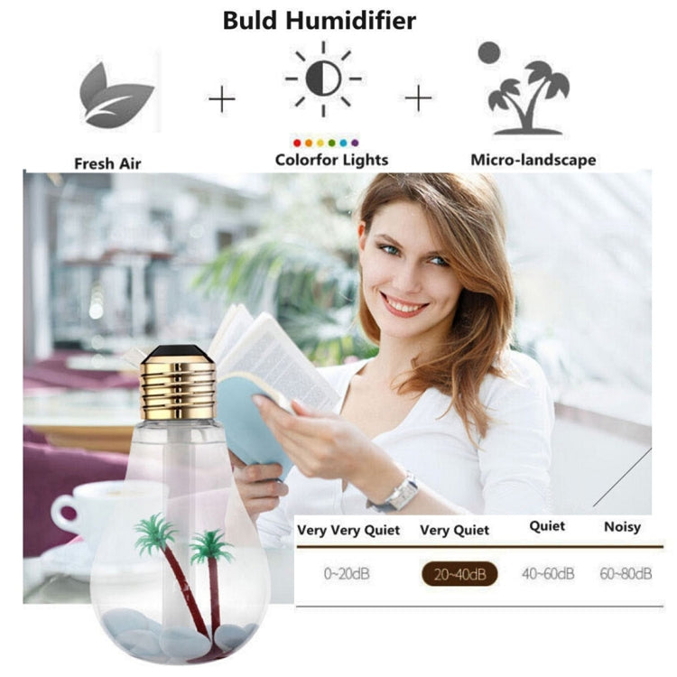 400ML Colorful Light Portable Bulb Shape Aromatherapy Air Purifier Humidifier for Home / Office / Car(Gold) - Home & Garden by buy2fix | Online Shopping UK | buy2fix