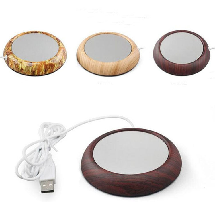 Wood Grain Marble Design USB Desktop Mug Cup Warmer Tea Coffee Drinks Heating Mat Pad, Random Color Delivery - USB Heater by buy2fix | Online Shopping UK | buy2fix