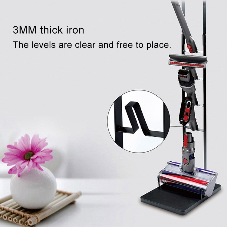 Home Vacuum Cleaner Hanger Storage Rack Free Punching for Dyson V6 V7 V8 V10(Black) - Consumer Electronics by buy2fix | Online Shopping UK | buy2fix