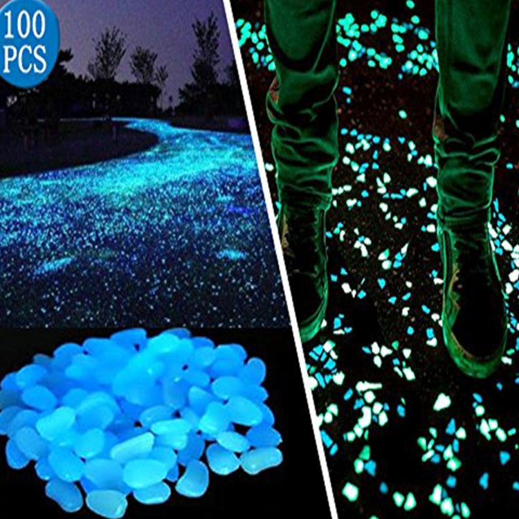 100 PCS Glow in The Dark Garden Pebbles for Walkways & Decoration and Plants Luminous Stones(Blue) - Home & Garden by buy2fix | Online Shopping UK | buy2fix