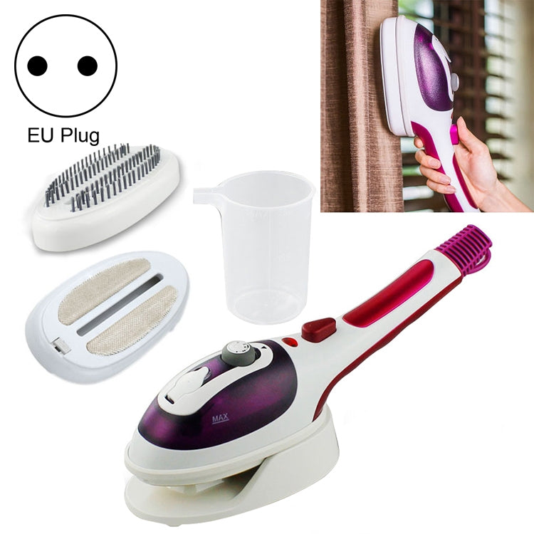 Multifunction Household Handheld Steamer Travel Portable Hand - Held Steam Hanging Hot Machine Ceramic Bottom with Flannelette Brush & Hair Brush & Measuring Cup,EU Plug(Purple) - Home & Garden by buy2fix | Online Shopping UK | buy2fix