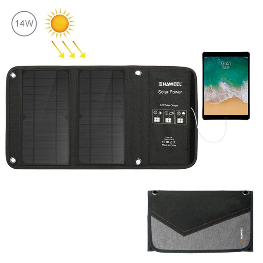 HAWEEL 14W Foldable Solar Panel Charger with 5V / 2.4A Max Dual USB Ports - Charger by HAWEEL | Online Shopping UK | buy2fix