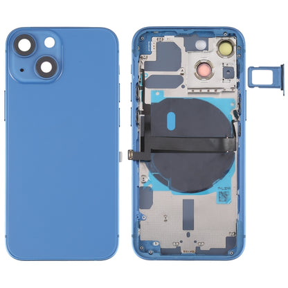 For iPhone 13 mini Battery Back Cover with Side Keys & Card Tray & Power + Volume Flex Cable & Wireless Charging Module(Blue) - Repair & Spare Parts by buy2fix | Online Shopping UK | buy2fix