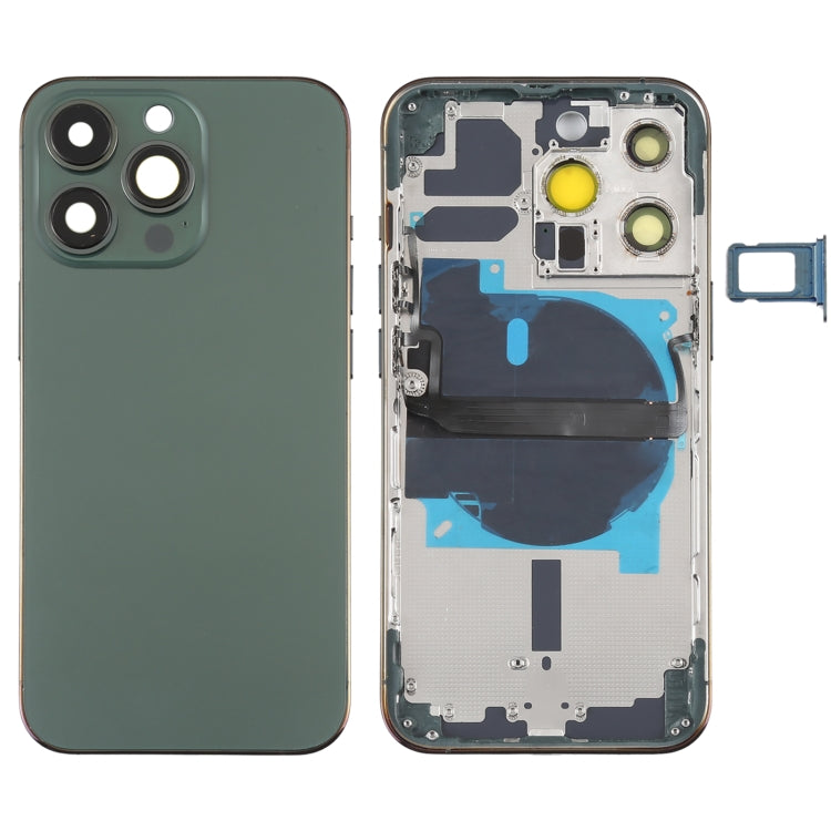 For iPhone 13 Pro Battery Back Cover with Side Keys & Card Tray & Power + Volume Flex Cable & Wireless Charging Module(Green) - Back Cover by buy2fix | Online Shopping UK | buy2fix