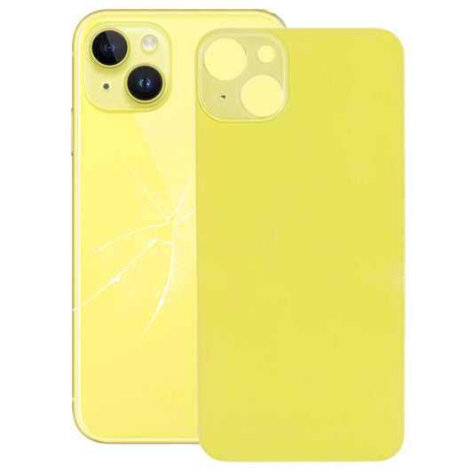 Easy Replacement Big Camera Hole Glass Back Battery Cover for iPhone 14(Yellow) - Repair & Spare Parts by buy2fix | Online Shopping UK | buy2fix