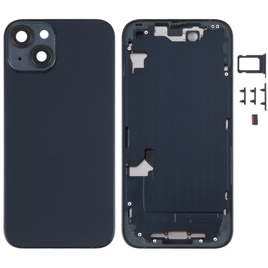 For iPhone 14 Battery Back Cover with Middle Frame / Side Keys(Black) - Repair & Spare Parts by buy2fix | Online Shopping UK | buy2fix