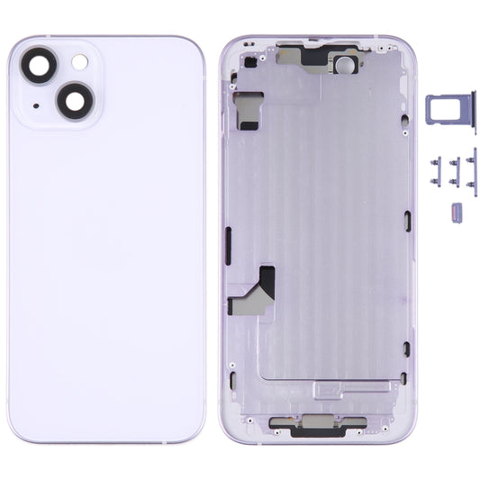 For iPhone 14 Battery Back Cover with Middle Frame / Side Keys(Purple) - Repair & Spare Parts by buy2fix | Online Shopping UK | buy2fix