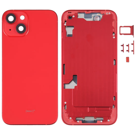 For iPhone 14 Battery Back Cover with Middle Frame / Side Keys(Red) - Repair & Spare Parts by buy2fix | Online Shopping UK | buy2fix