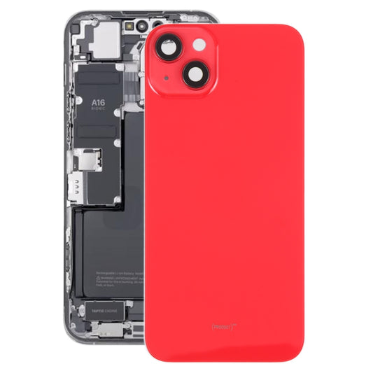 Glass Battery Back Cover with Holder for iPhone 14 Plus(Red) -  by buy2fix | Online Shopping UK | buy2fix